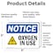 Signmission Oxygen In Use Sign With Symbol, 5 in W x Rectangle, Vinyl Decal OS-2PACK-NS-D-35-L-17097 - alternate 3